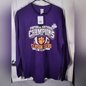 NWT Clemson L/S 2016 Football National Championship T-shirt Sz. L